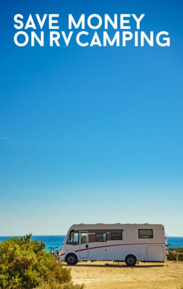 Shutterstock image of Class A motorhome overlooking the ocean